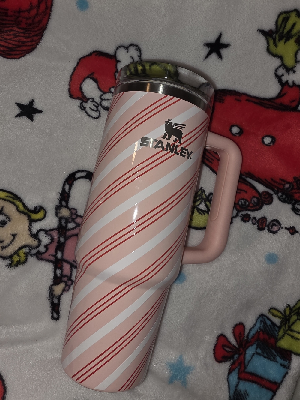 Stanley H2.0 FlowState Quencher Tumbler in the "Strawberry Twist"